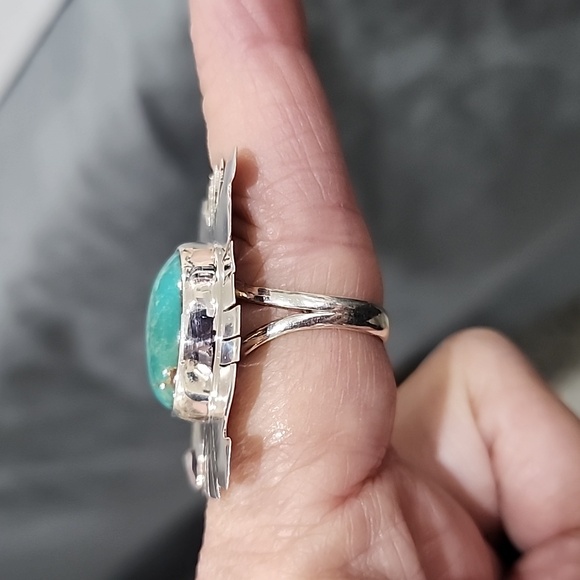 Turquoise and sterling silver ring - Picture 2 of 4